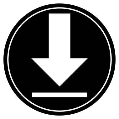 Beyaz simgeli yuvarlak siyah düğme - İndir