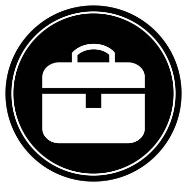 Beyaz simgeli yuvarlak siyah düğme - Bavul