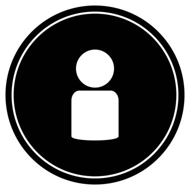 Beyaz simgesi olan yuvarlak siyah düğme - Kullanıcı Hesabı