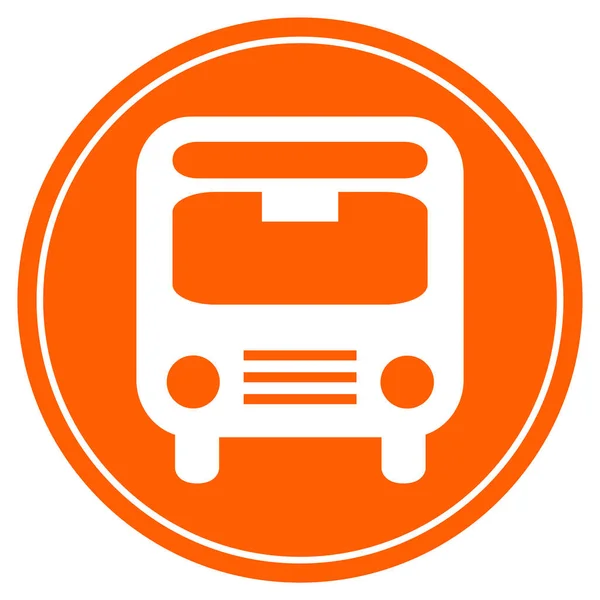 Красная Круглая Кнопка Белым Значком Автобуса Общественный Транспорт — стоковое фото