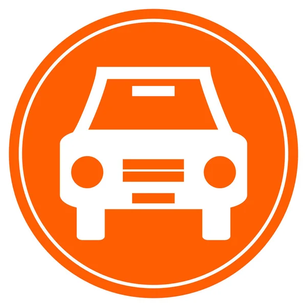 Red Button White Car Icon Traffic — Zdjęcie stockowe