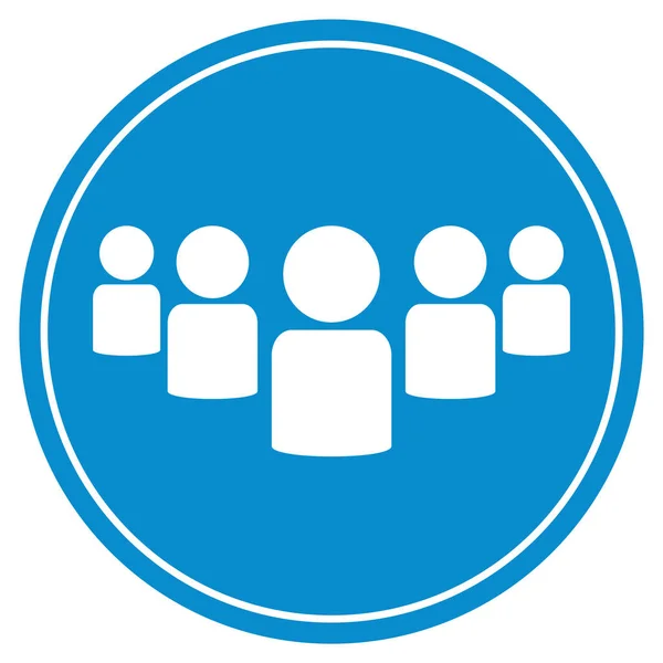 Круглая Синяя Кнопка Белым Значком Группы Команда — стоковое фото