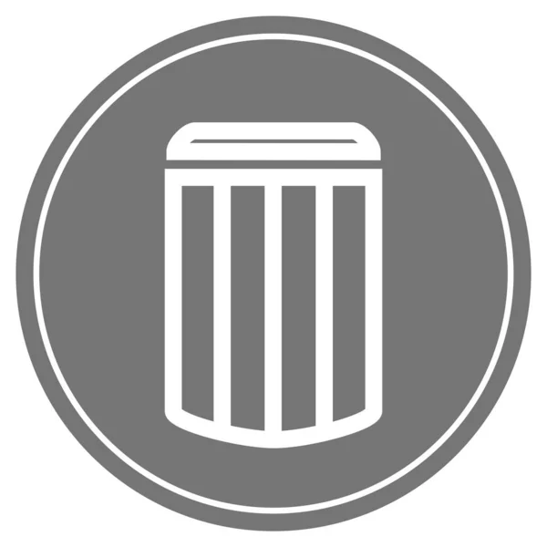 Grey Button White Icon Garbage —  Fotos de Stock