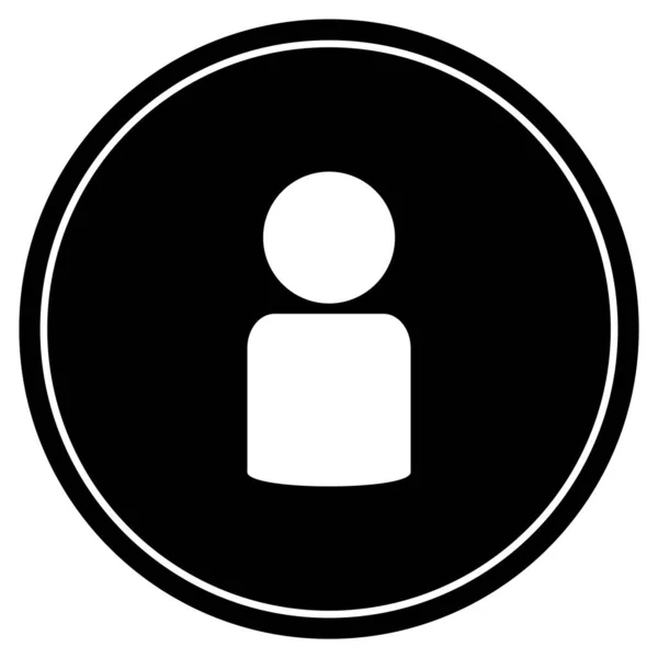 Black Button White Icon User Account — Stockfoto