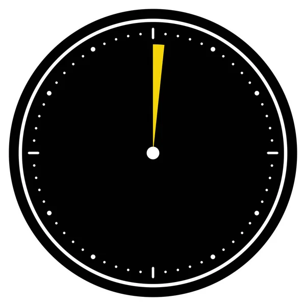 Ícone Relógio Preto Redondo Mostrando Segundo Minuto — Fotografia de Stock