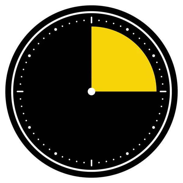 Black Clock Icon Showing Seconds Minutes Hours — Foto Stock