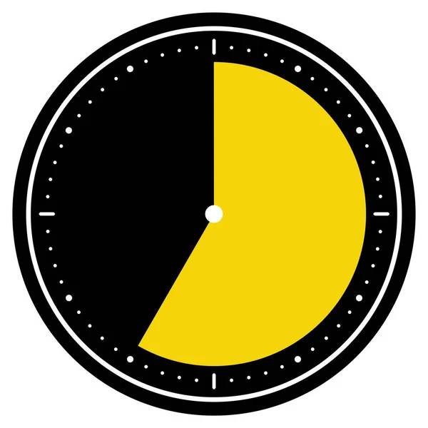 Black Clock Icon Showing Seconds Minutes Hours — Stockfoto