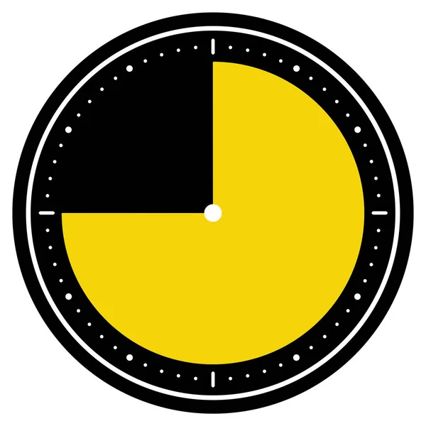 圆形黑色时钟图标 显示45秒 45分钟或9小时 — 图库照片