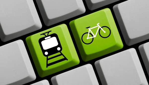 Bike Public Transport Computer Keyboard Illustration — стоковое фото