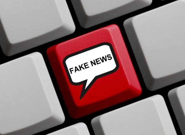 Κόκκινο Πληκτρολόγιο Υπολογιστή Fake News Εικονογράφηση — Φωτογραφία Αρχείου