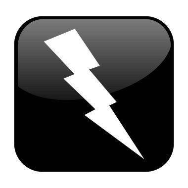 İzole edilmiş siyah düğme: Şimşek Simgesi