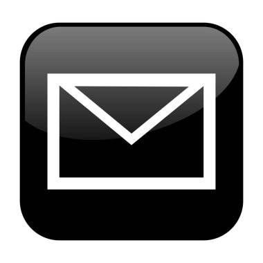 Isolated black Button: Envelope Icon