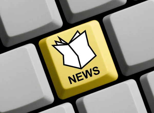 Gelbe Computertastatur News Illustration — Stockfoto