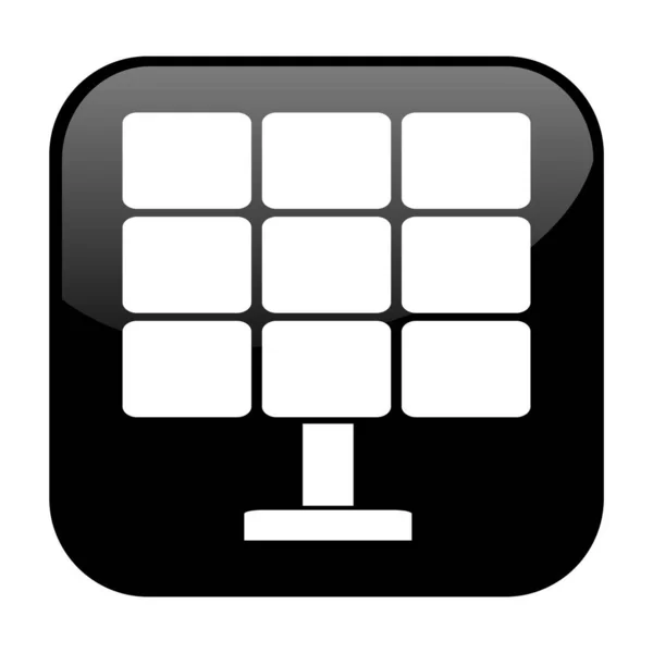 Isolated Black Button Solar Icon — Stok Foto