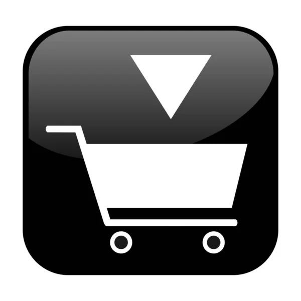 Geïsoleerde Zwarte Knop Shop Pictogram — Stockfoto