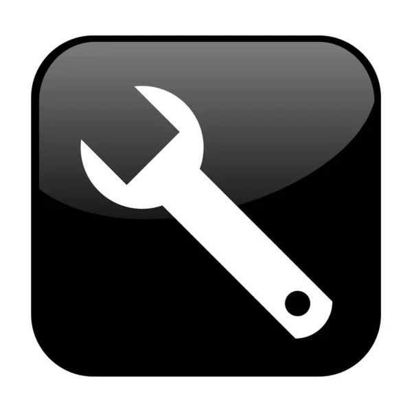 Isolated Black Button Repair Tool Icon — Stock Photo, Image