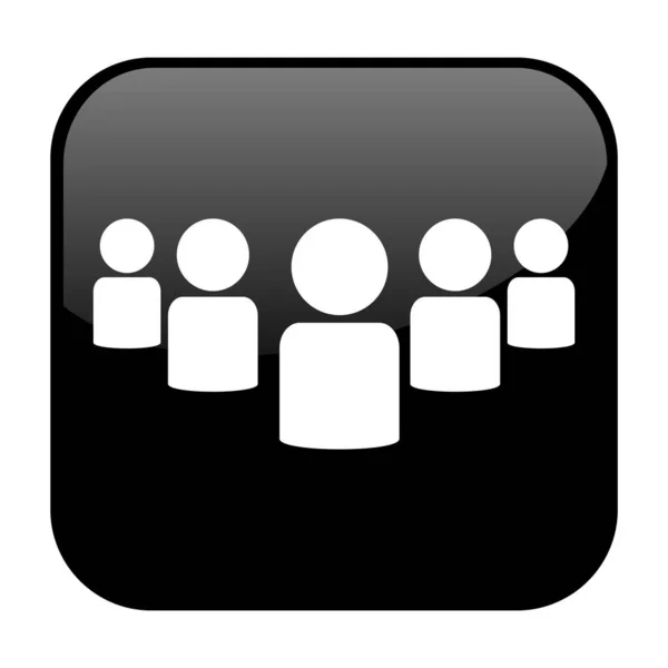 Isolated Black Button Community Group Icon — Stok fotoğraf