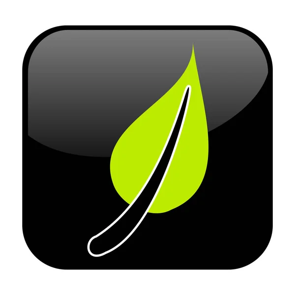 Isolated Black Button Leaf Icon — Stock Fotó