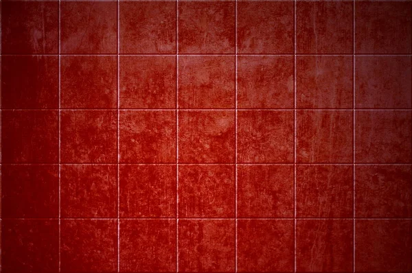 Dirty Wall Background Red Tiles — Fotografia de Stock