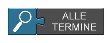 Mavi Düğme Almanca Tüm Randevuları Gösteriyor - 3D illüstrasyon