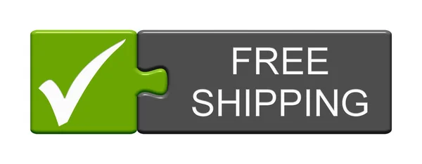 Isolated Puzzle Button Tick Symbol Showing Free Shipping Illustration — Stock Photo, Image