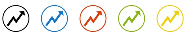 Arrow Icon Set Buttons Success Growth Profit — ストック写真