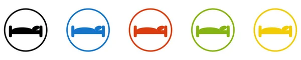 Bed Icon Set Buttons Hotel Accomodation — Stockfoto