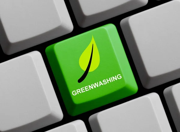 Tastiera Verde Del Computer Greenwashing Illustrazione — Foto Stock