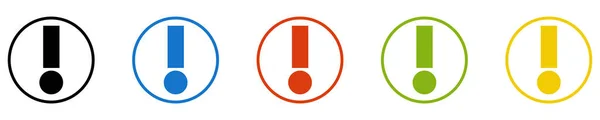 Exclamation Mark Icon Set Buttons Warning Danger Caution — Fotografia de Stock