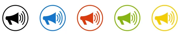 Megaphone Icon Set Buttons Promotion Annoncement — Stockfoto