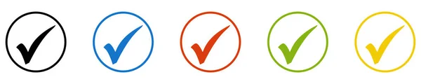 Checkmark Pictogram Set Van Knoppen Vink Controleer Accepteer — Stockfoto