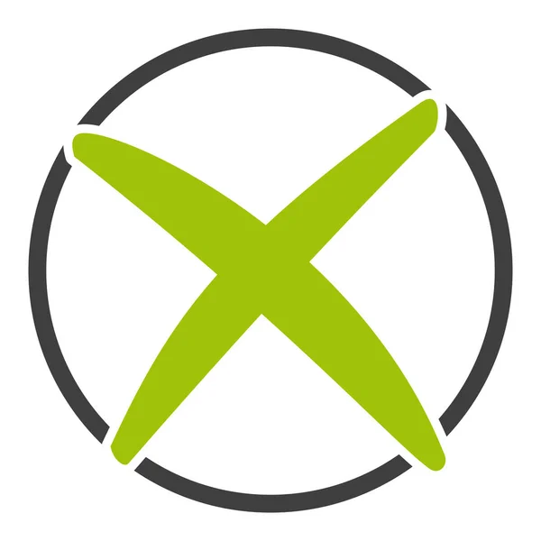 Isolated Circle Green Icon Symbol Cross — Stockfoto