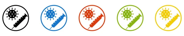 Coronavirus Vaccine Icon Set Buttons Covid Vaccination — Stockfoto