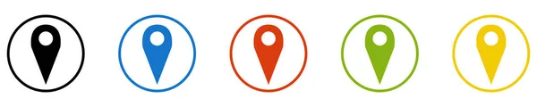 Marker Icon Set Buttons Location Position Map — 스톡 사진