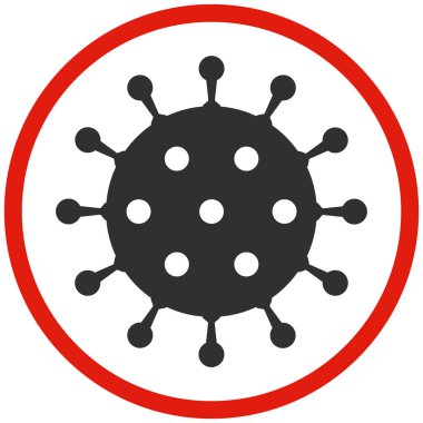 Kırmızı Çember içinde Coronavirus Sembolü - Görüntü Covid-19