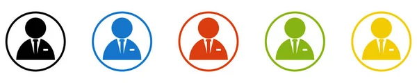 Business Man Icon Set Pulsanti Esperto — Foto Stock