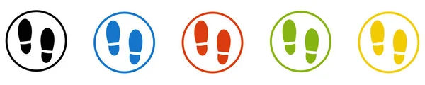 Step Icon Set Buttons Footprint — 스톡 사진
