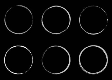 Boya fırçasıyla çizilmiş 6 beyaz el çemberi