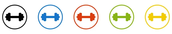 Dumbbell Icon Set Van Buttons Sport Training — Stockfoto