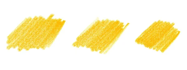鉛筆で描いた黄橙色の手描きストライプのコレクション — ストック写真