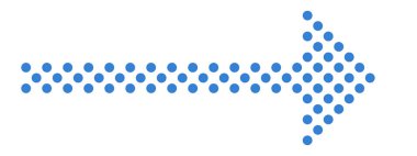 Noktalı ok ve mavi renk doğru yönü gösteriyor