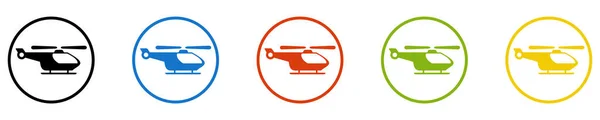 Helikopter Ikon Gombos Készlet Repülés — Stock Fotó