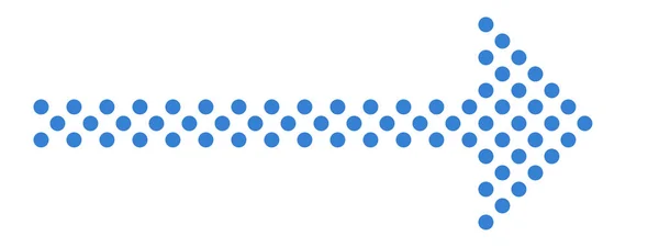 Seta Pontilhada Com Cor Azul Mostrando Direção Certa — Fotografia de Stock
