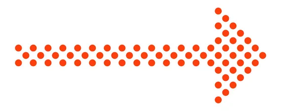 右方向を示す赤い色の点線の矢印 — ストック写真