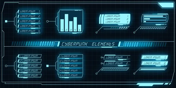 HUD elementlerinin bilimsel fütüristik panel koleksiyonu GUI VR UI tasarımı