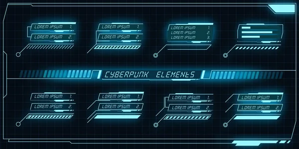 HUD elementlerinin bilimsel fütüristik panel koleksiyonu GUI VR UI tasarımı