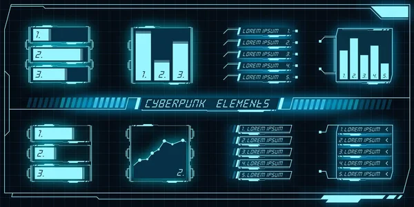 HUD elementlerinin bilimsel fütüristik panel koleksiyonu GUI VR UI tasarımı