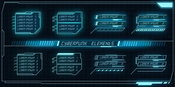 HUD elementlerinin bilimsel fütüristik panel koleksiyonu GUI VR UI tasarımı