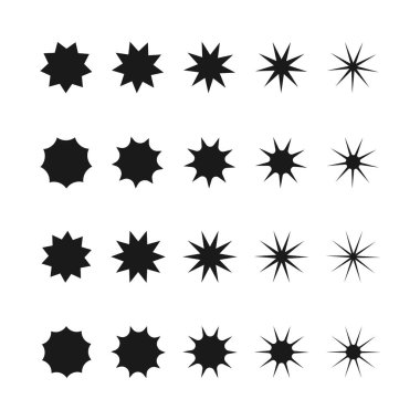 Vektör retro fütüristik tasarım elemanları yıldız. Retro grafik seti, 80 'lerin tasarım eğilimleri ve klasik geometrik element çizimi.