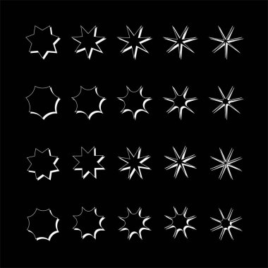 Vektör retro fütüristik tasarım elemanları yıldız. Retro grafik seti, 80 'lerin tasarım eğilimleri ve klasik geometrik element çizimi.